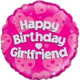 Oaktree 18inch Happy Birthday Girlfriend Pink Holographic - Foil Balloons